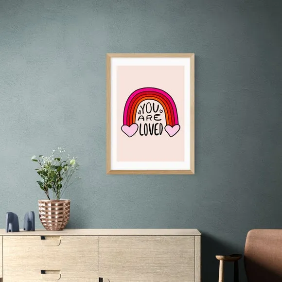 You Are Loved Wall Print - Multicolor