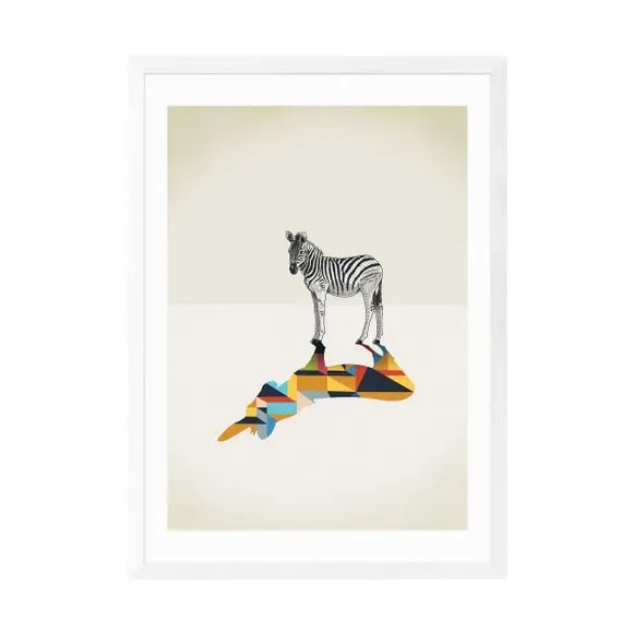 Zebra Walking Shadows Print - Multicolor