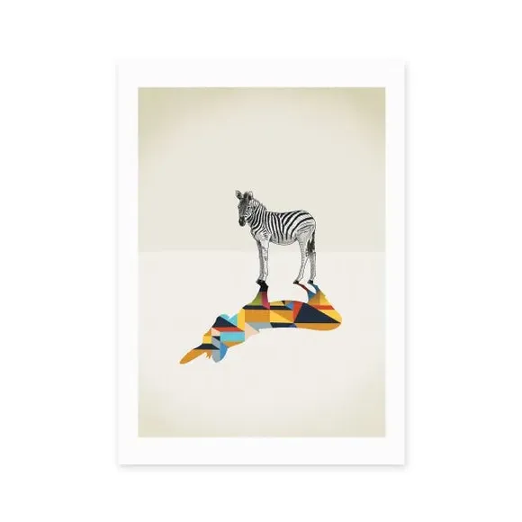 Zebra Walking Shadows Print - Multicolor image