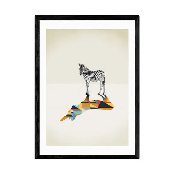 Zebra Walking Shadows Print - Multicolor