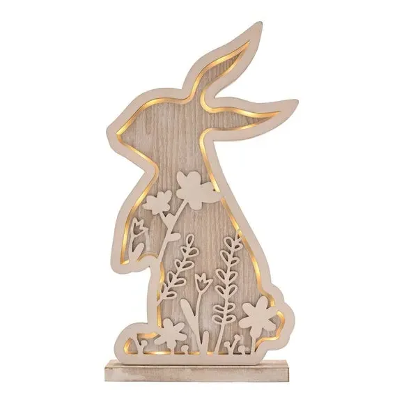 Bunny LED Light - Brown, Wood image
