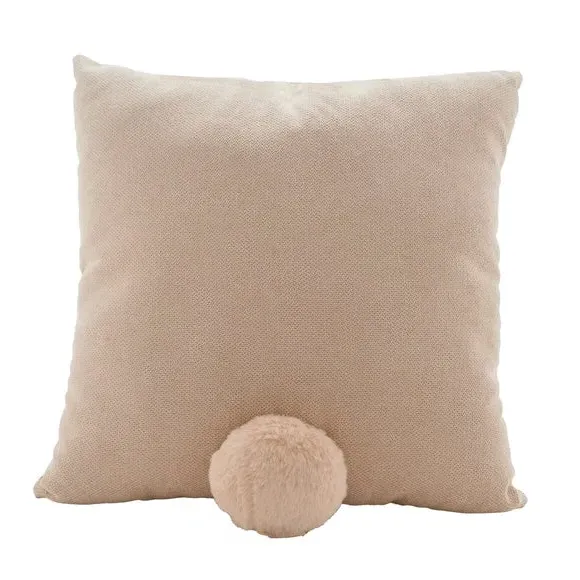 Square Cushion with Bunny Ears - Natural, Polyester
