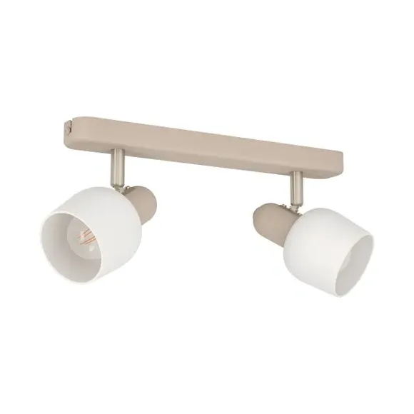 2-Light Adjustable Spotlight - Off-White, Steel