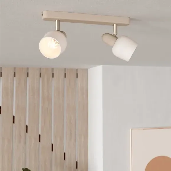 2-Light Adjustable Spotlight - Off-White, Steel image