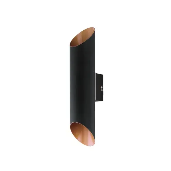 2 Light LED Outdoor Wall Light - Black, Metal