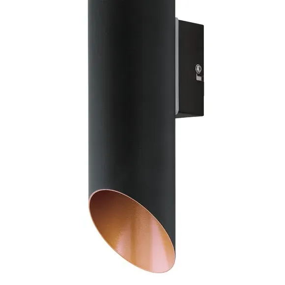 2 Light LED Outdoor Wall Light - Black, Metal