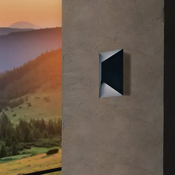 2 Light LED Outdoor Wall Light - Grey, Steel