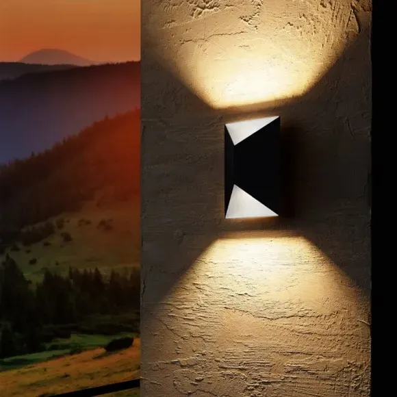 2 Light LED Outdoor Wall Light - Grey, Steel