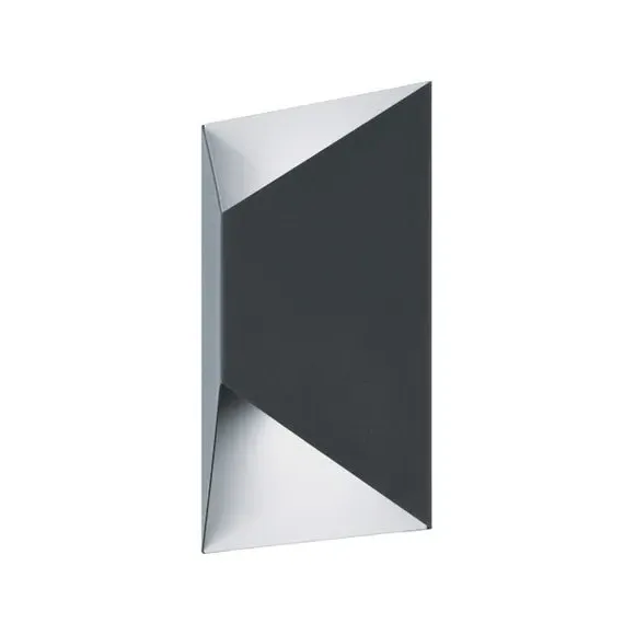 2 Light LED Outdoor Wall Light - Grey, Steel