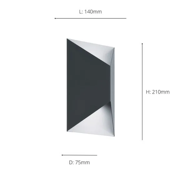 2 Light LED Outdoor Wall Light - Grey, Steel