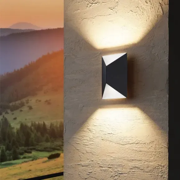 2 Light LED Outdoor Wall Light - Grey, Steel image