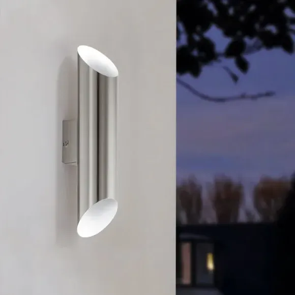 2 Light LED Outdoor Wall Light - Steel, Metal