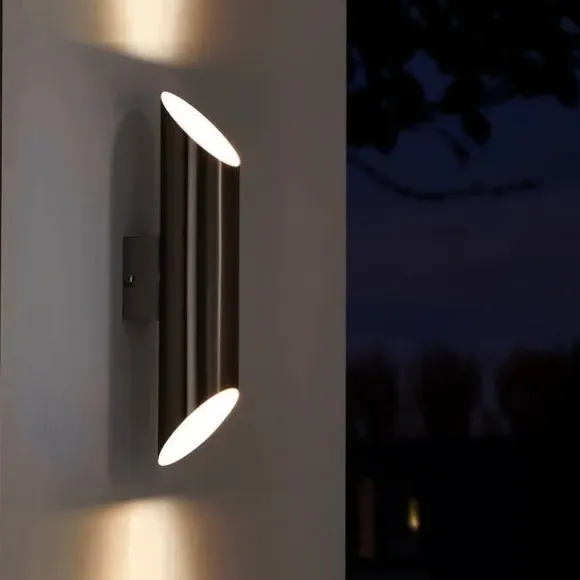 2 Light LED Outdoor Wall Light - Steel, Metal