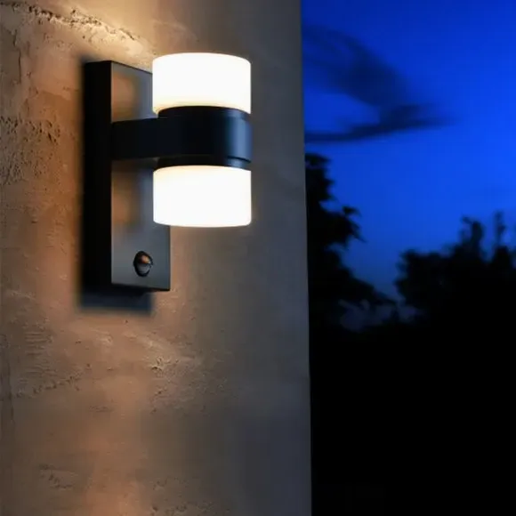 2 Light Outdoor Sensor Wall Light - Anthracite