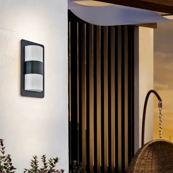 2 Light Outdoor Wall Light - Anthracite, Metal