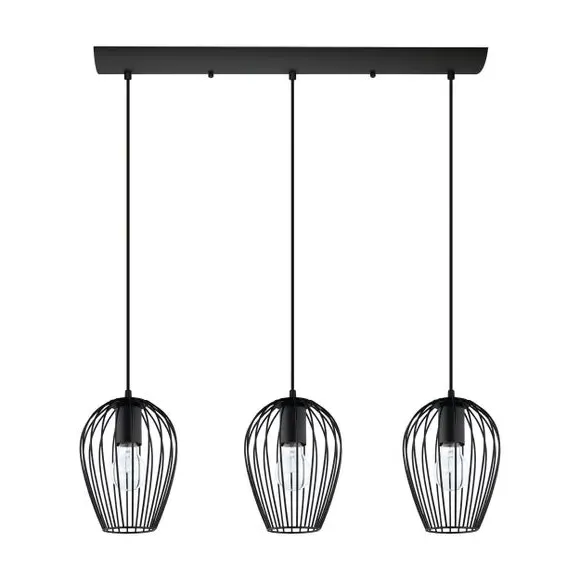 3-Light Adjustable Ceiling Light - Black, Metal