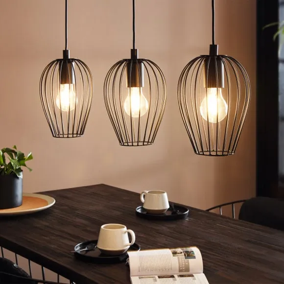 3-Light Adjustable Ceiling Light - Black, Metal image