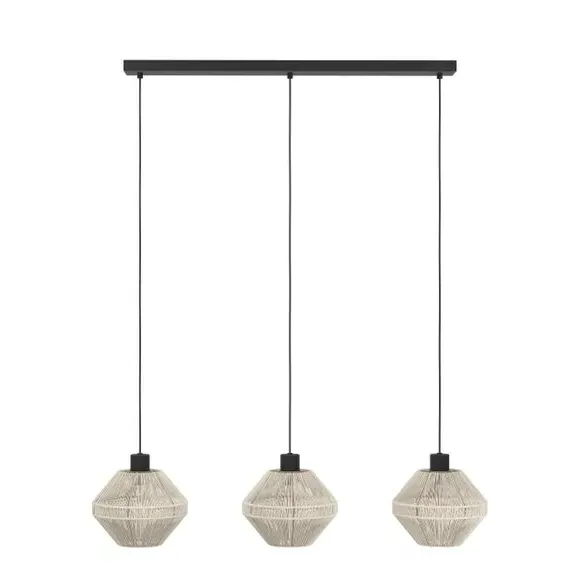 3-Light Adjustable Pendant Light - Black, Steel
