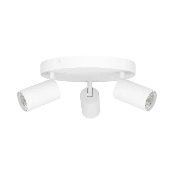 3-Light Adjustable Semi Flush Spotlight - White