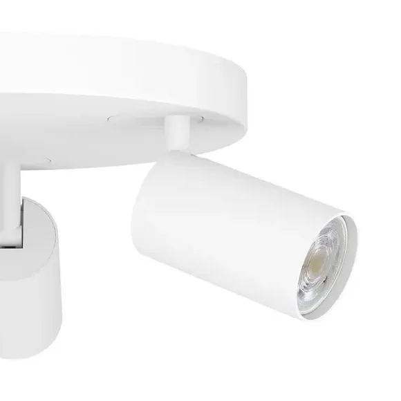 3-Light Adjustable Semi Flush Spotlight - White