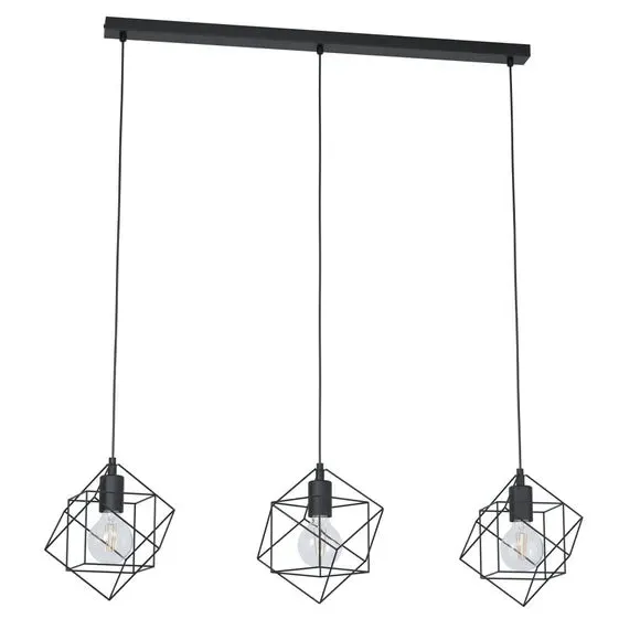 3-Light Ceiling Light Industrial Style - Black Steel image