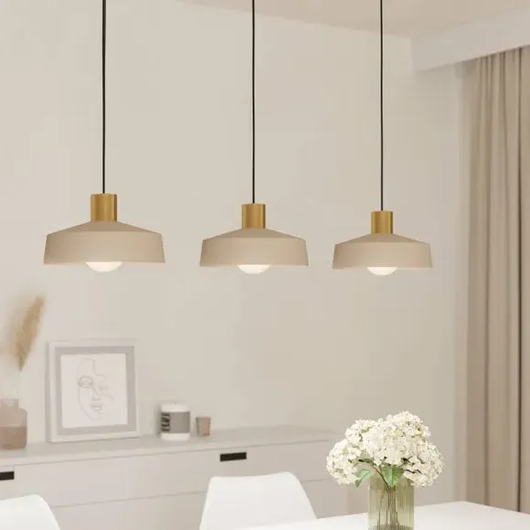3-Light Pendant Ceiling Light - Sand, Steel image