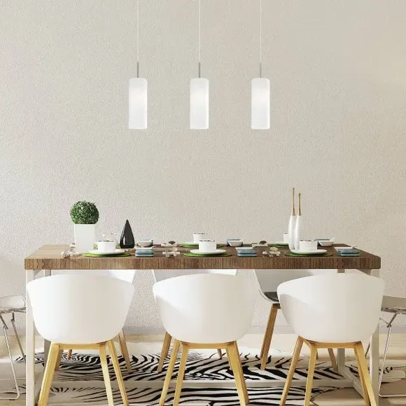 3-Light Pendant Light - Satin Nickel, Steel