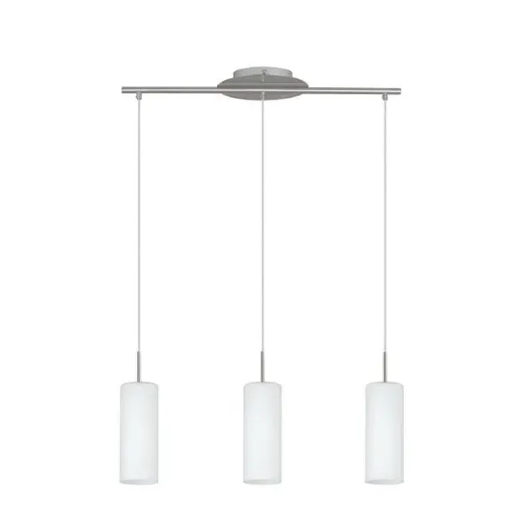 3-Light Pendant Light - Satin Nickel, Steel
