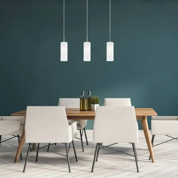 3-Light Pendant Light - Satin Nickel, Steel