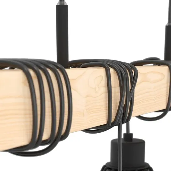 4-Light Ceiling Light with Adjustable Shades - Black