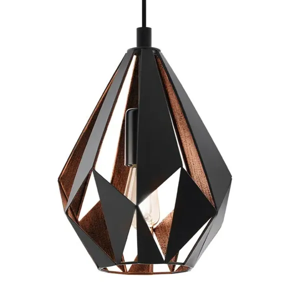 Adjustable Pendant Light Art Deco - Black, Metal