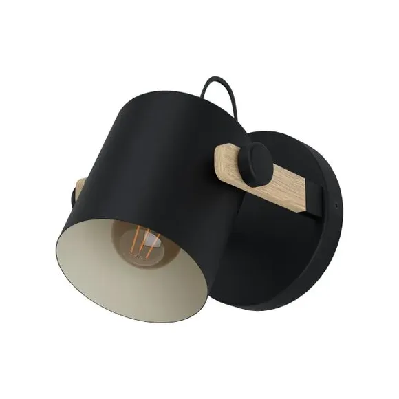 Adjustable Wall Ceiling Light - Black, Wood