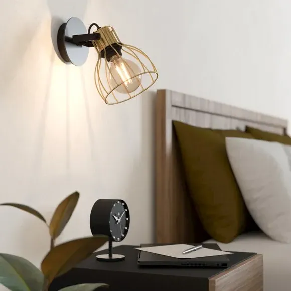 Adjustable Wall Ceiling Spotlight - Black, Steel image