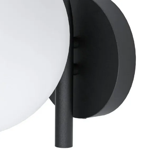 Arched Wall Light with IP44 Rating - Black, Metal