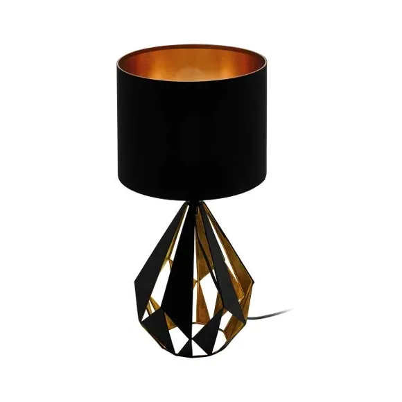 Art Deco Table Lamp with In-Line Switch - Black
