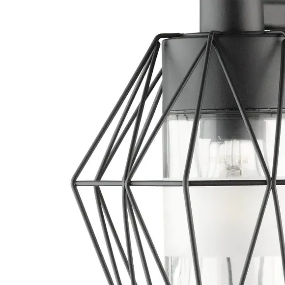 Caged Outdoor Wall Lamp - Black, Steel