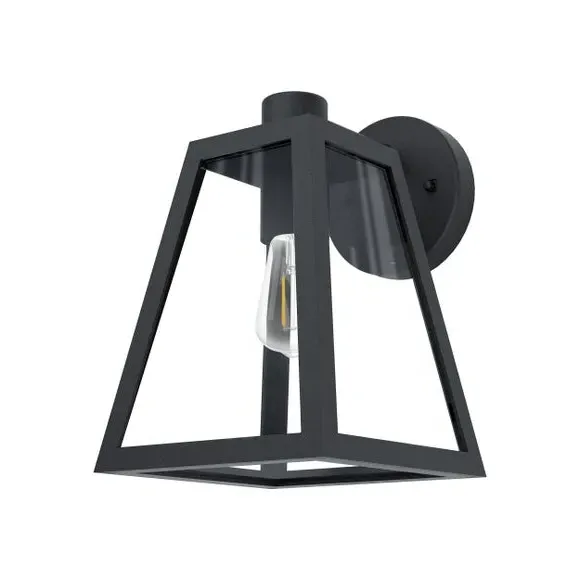 Caged Outdoor Wall Light - Black, Aluminium
