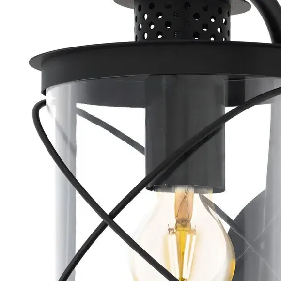 Caged Outdoor Wall Light - Black, Steel