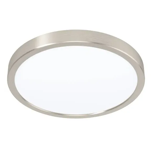 Circular Flush Ceiling Light - Satin Nickel, Metal