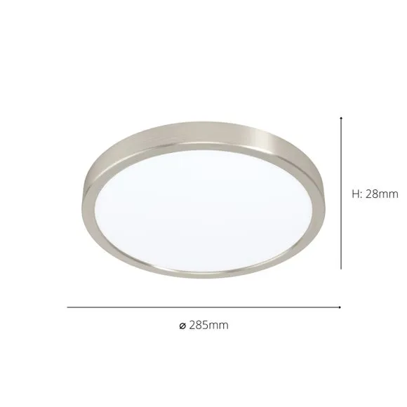 Circular Flush Ceiling Light - Satin Nickel, Metal