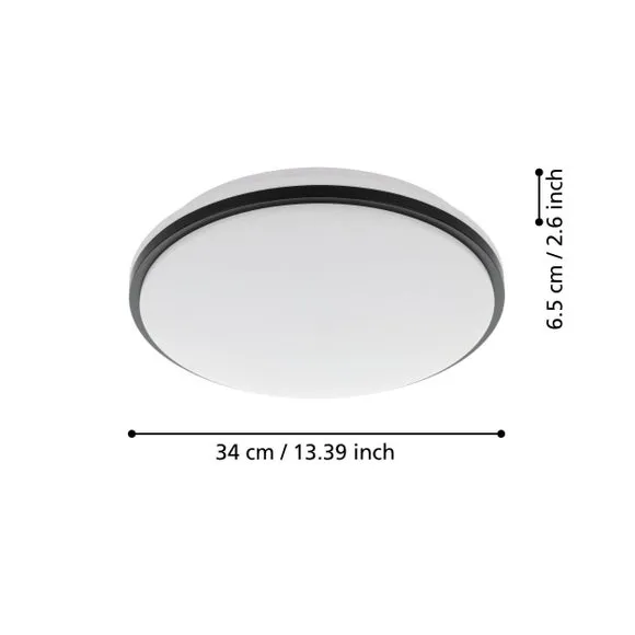 Circular LED Ceiling Light - White, Plastic