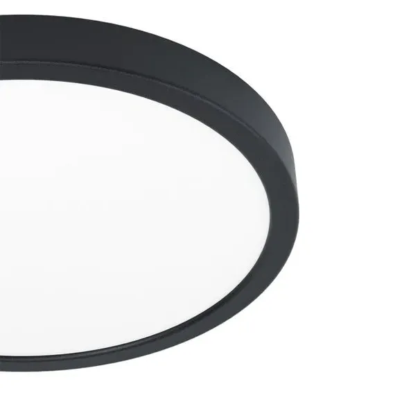 Circular LED Flush Ceiling Light - Black
