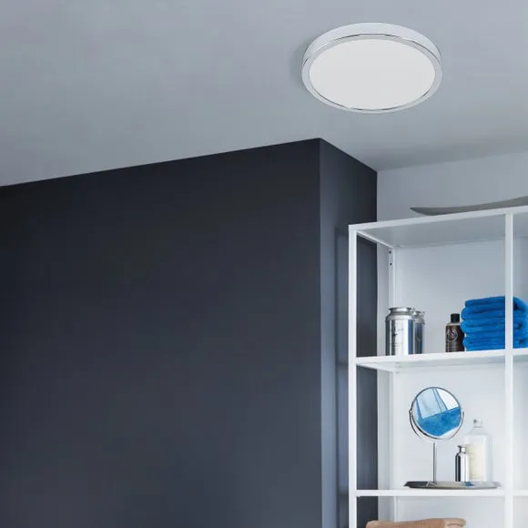 Circular LED Flush Ceiling Light - Silver
