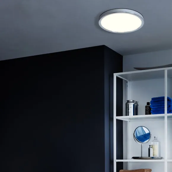 Circular LED Flush Ceiling Light - Silver