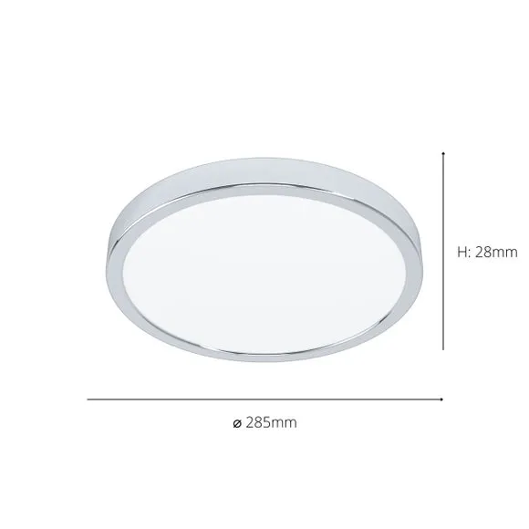 Circular LED Flush Ceiling Light - Silver