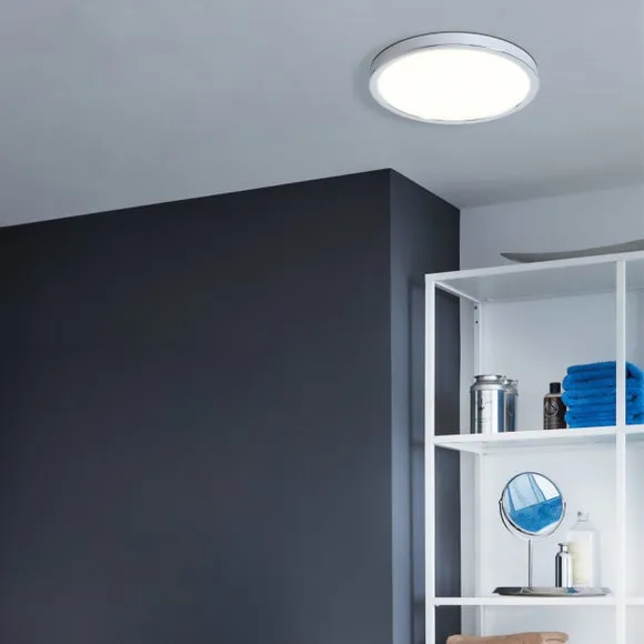 Circular LED Flush Ceiling Light - Silver