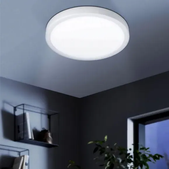 Circular LED Flush Ceiling Light - White