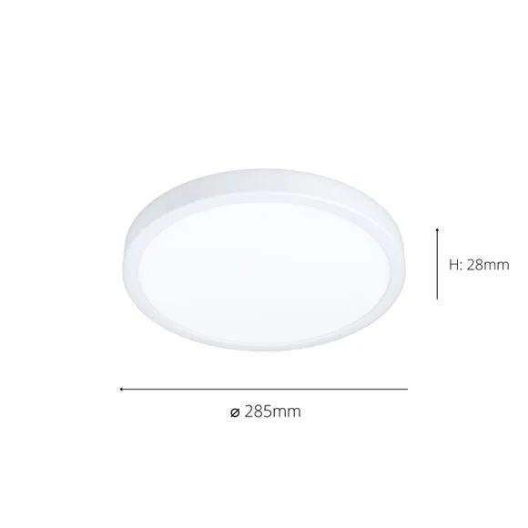 Circular LED Flush Ceiling Light - White