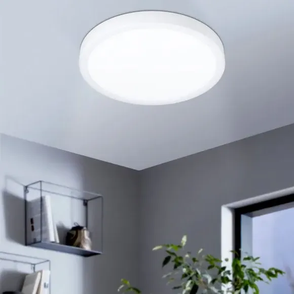 Circular LED Flush Ceiling Light - White