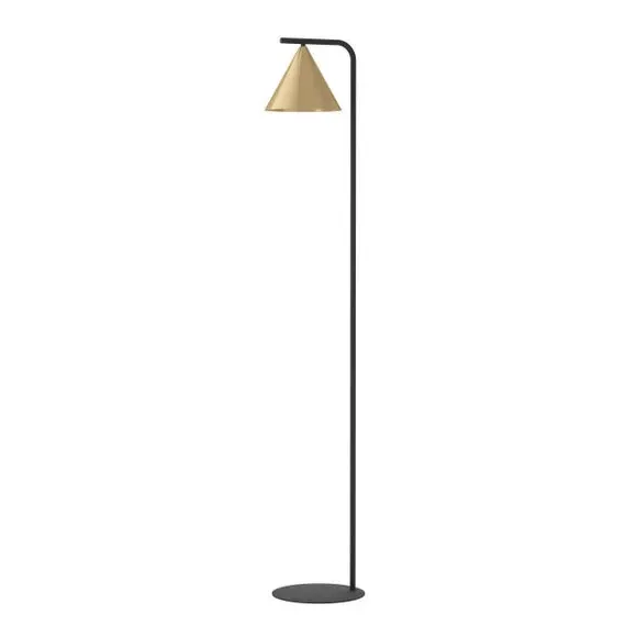 Conical Floor Lamp with Switch - Black, Metal